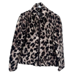 Cozy Brand Medium Cuddly Animal Print Sherpa Jacket Coat